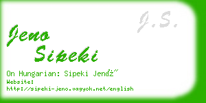 jeno sipeki business card